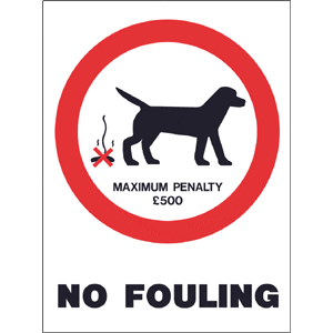 Shakespeare Range Dog POO sign