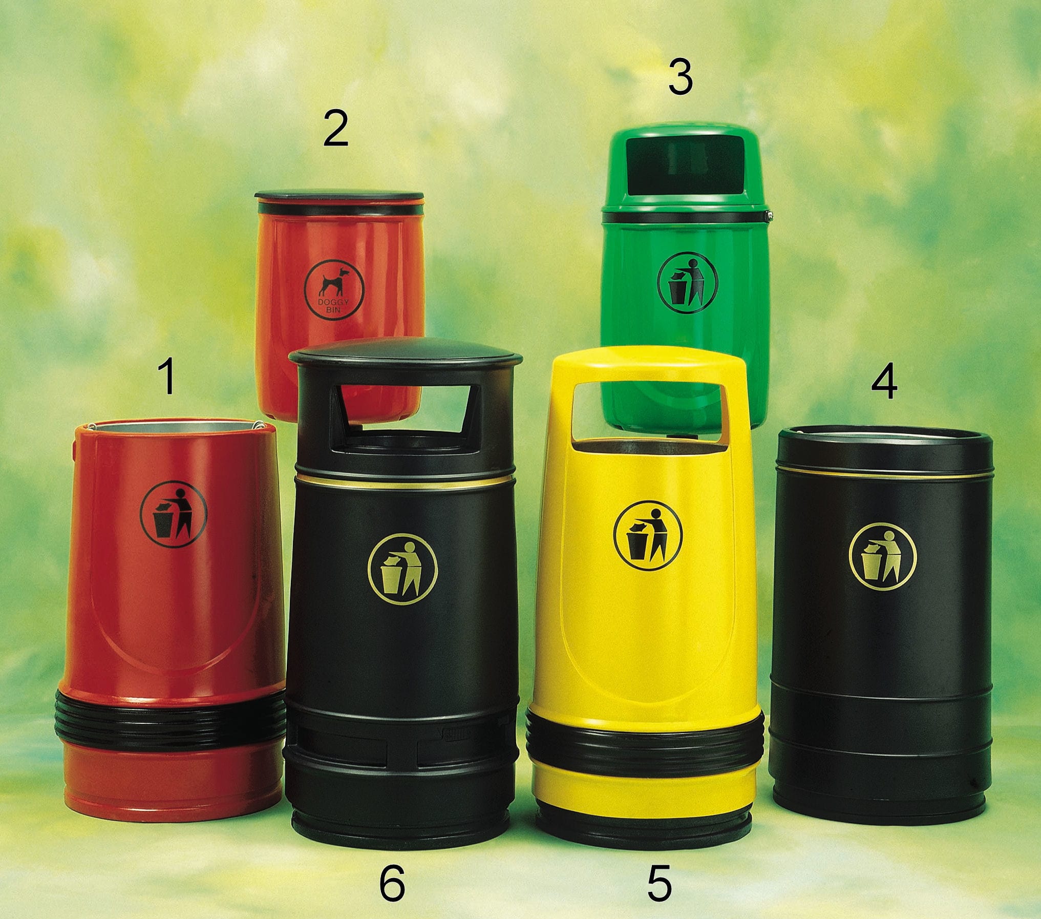 A quality range of floor, post and wall mounted litterbins