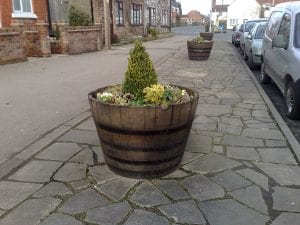 Barrel street planter
